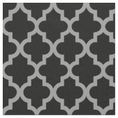 Black Moroccan Moods Quatrefoil Stof (Close Up)
