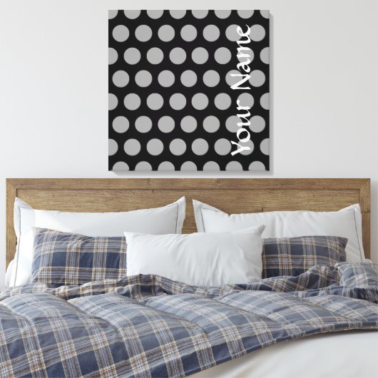 Black Moroccan Moods Stippen Canvas Afdruk (Insitu (Slaapkamer))