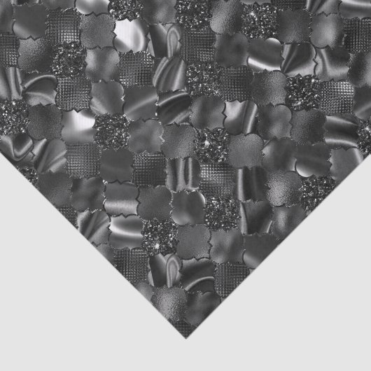 Black Moroccan Quatrefoil Pattern Tissuepapier (Detail)