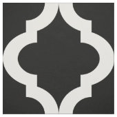 Black Moroccan Quatrefoil print Stof (Swatch)