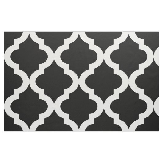 Black Moroccan Quatrefoil print Stof (Fat Quarter)