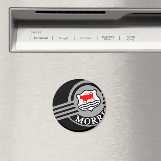 Black Morris Minor Fridge Magneet (Insitu (Vaatwasser))