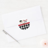 Black Mortar en Diploma Afstuderen Ronde Sticker (Envelop)