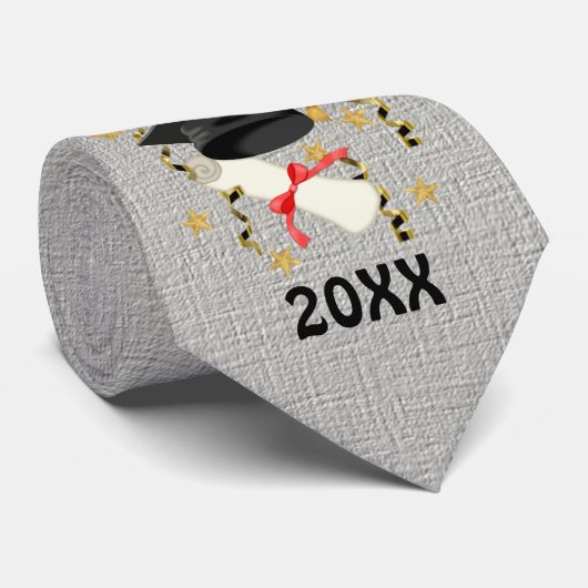 Black Mortar en Diploma Afstuderen Stropdas (Opgerold)