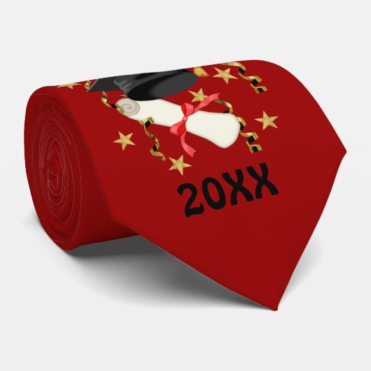 Black Mortar en Diploma Afstuderen Stropdas (Opgerold)