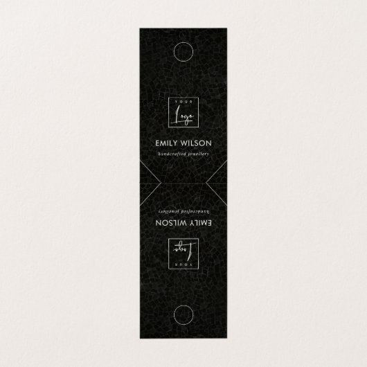 Black Mosaic Hanging Bracelet Ketting Display Visitekaartje (Buitenkant ongevouwen)