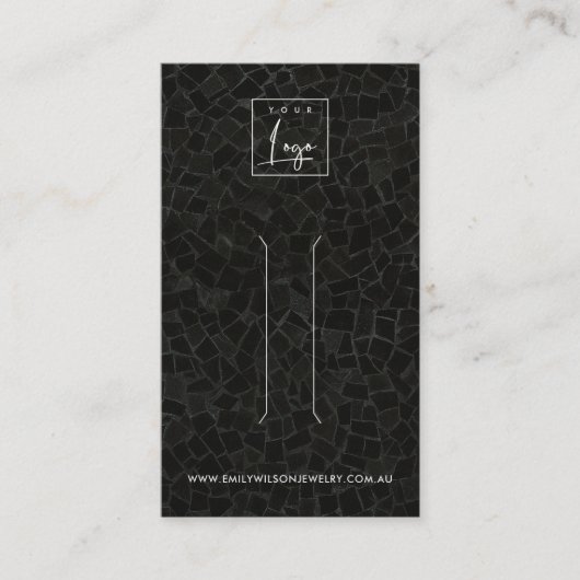 BLACK MOSAIC TEXTURE HAIR CLIP DISPLAY-KAART VISITEKAARTJE (Voorkant)