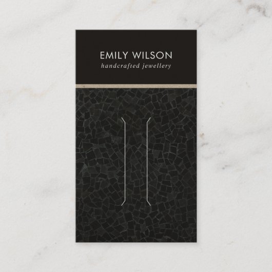 BLACK MOSAIC TEXTURE HAIR CLIP DISPLAY-KAART VISITEKAARTJE (Voorkant)