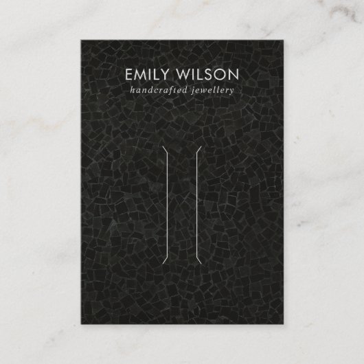 BLACK MOSAIC TEXTURE HAIR CLIP DISPLAY-KAART VISITEKAARTJE (Voorkant)