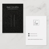 BLACK MOSAIC TEXTURE HAIR CLIP DISPLAY-KAART VISITEKAARTJE (Voorkant / Achterkant)