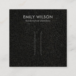 BLACK MOSAIC TILE TEXTURE HAIR CLIP DISPLAY-KAART VIERKANTE VISITEKAARTJE