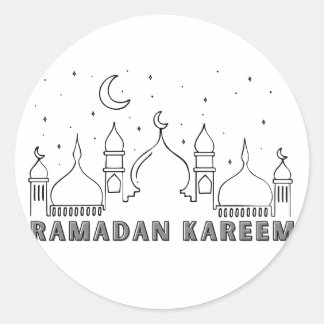 Black Mosque Ramadan Kareem Ronde Sticker