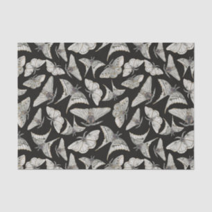 Black Moth Butterfly Pattern Halloween Tissuepapier