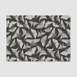 Black Moth Butterfly Pattern Halloween Tissuepapier