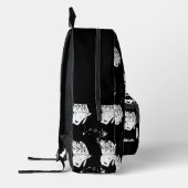Black Moth Butterfly Pattern Printed Backpack Bedrukte Rugzak (Links)