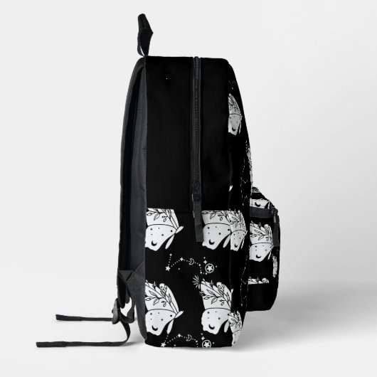 Black Moth Butterfly Pattern Printed Backpack Bedrukte Rugzak (Links)