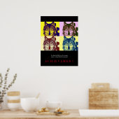 Black Motivatie Wolf Pop Art Poster Print (Keuken)