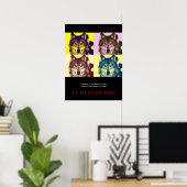 Black Motivatie Wolf Pop Art Poster Print (Thuiskantoor)