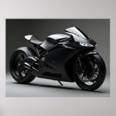 Black Motorcycle Poster (Voorkant)