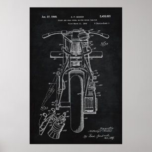 Black   Motorrijwielen Patent Poster