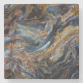 Black Mottled Pietersite Stenen Onderzetter (Voorkant)