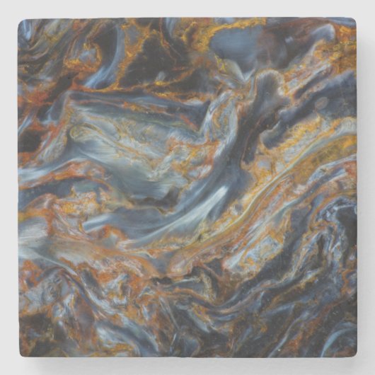 Black Mottled Pietersite Stenen Onderzetter (Voorkant)