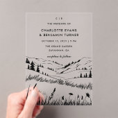 Black Mountain Landscape Wedding Acryl Uitnodigingen (Insitu (Draagbaar))