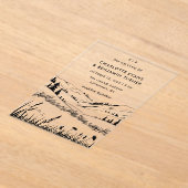 Black Mountain Landscape Wedding Acryl Uitnodigingen (Laagn)