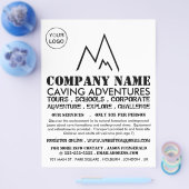 Black Mountain Logo, Caving Adventure Adverteren Flyer (Enkel)