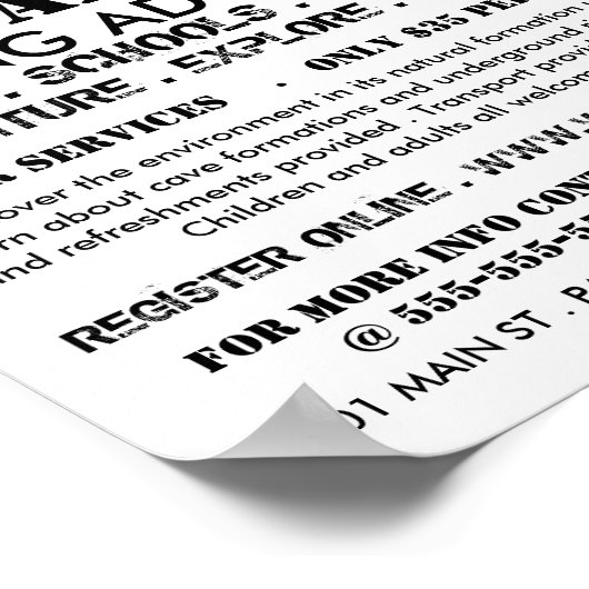 Black Mountain Logo, Caving Adventure Adverteren Poster (Hoek)