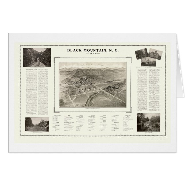 Black Mountain, NC Panoramic Map - 1912 (Voorkant Horizontaal)