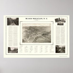 Black Mountain, NC Panoramic Map - 1912 Poster