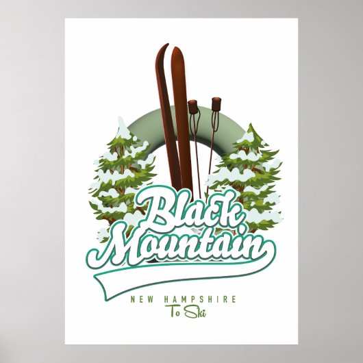 Black Mountain New Hampshire Ski logo. Poster (Voorkant)