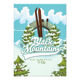 Black Mountain New Hampshire ski-poster Foto Afdruk
