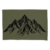 Black Mountain Peaks | Modern Moss Green Hiking Kussensloop (Voorkant)