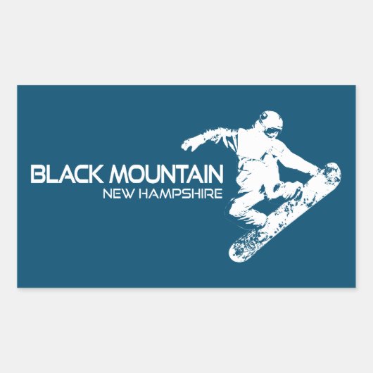 Black Mountain Ski Area New Hampshire snowboarder Rechthoekige Sticker (Voorkant)