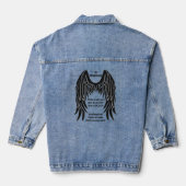 Black Mourning Wings Gepersonaliseerde naam & data Denim Jacket (Achterkant)