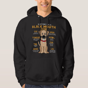 Black Mouth Cur Anatomy Funny Dog mam Papa Cute Gi Hoodie