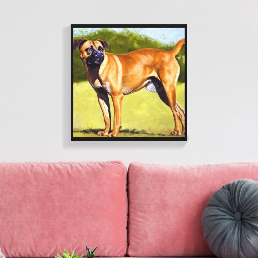 Black Mouth Cur Dog Canvas Afdruk (Insitu (Woonkamer))