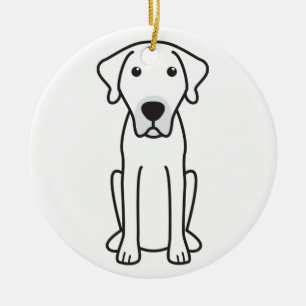 Black Mouth Cur Dog Cartoon Keramisch Ornament