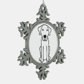Black Mouth Cur Dog Cartoon Tin Sneeuwvlok Ornament (Links)