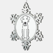 Black Mouth Cur Dog Cartoon Tin Sneeuwvlok Ornament (Rechts)