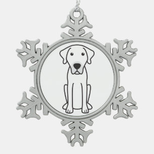 Black Mouth Cur Dog Cartoon Tin Sneeuwvlok Ornament