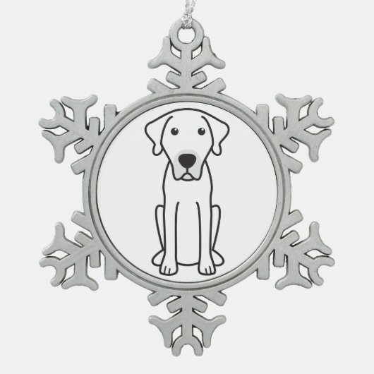 Black Mouth Cur Dog Cartoon Tin Sneeuwvlok Ornament (Voorkant)