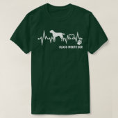 Black Mouth Cur Dog Heartbeat T-shirt (Design voorkant)