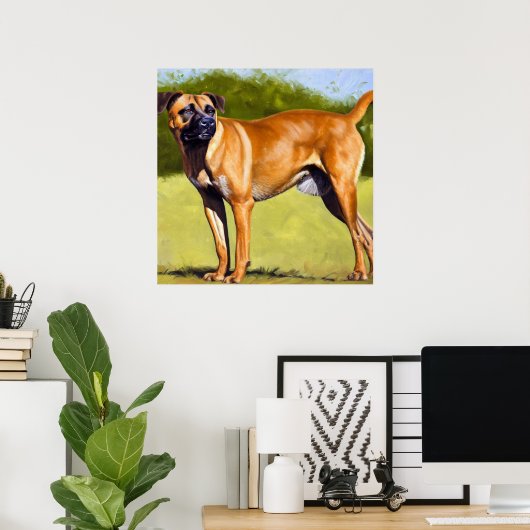 Black Mouth Cur Dog Poster (Thuiskantoor)