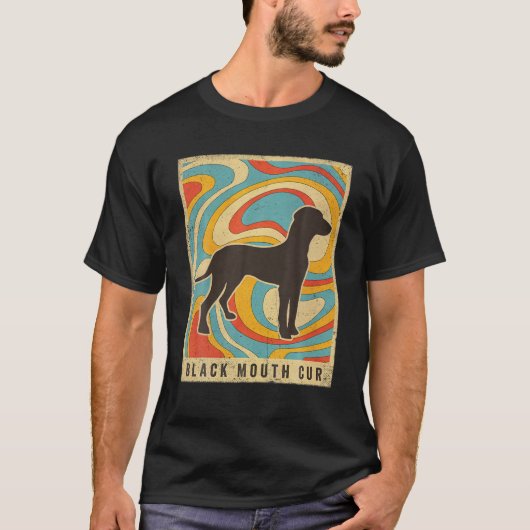 Black Mouth Cur Dog Retro  T-shirt (Voorkant)