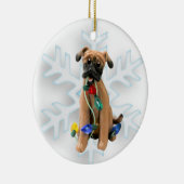 Black Mouth Cur kerstversiering Keramisch Ornament (Rechts)