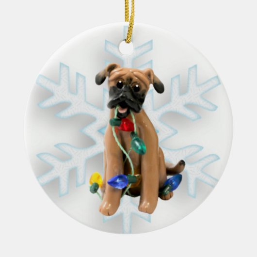 Black Mouth Cur kerstversiering Keramisch Ornament (Voorkant)