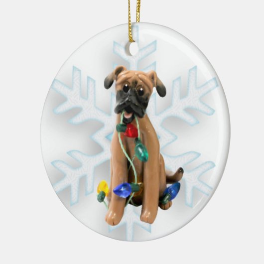 Black Mouth Cur kerstversiering Keramisch Ornament (Links)
